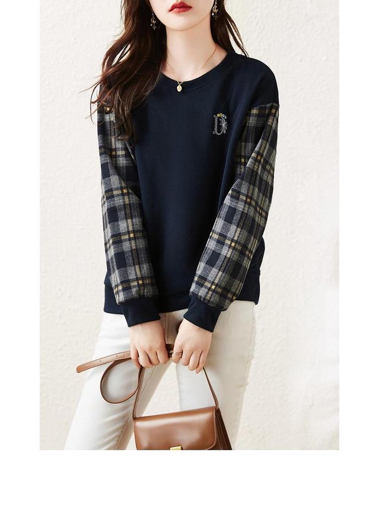 Women's Hoodless Sweatshirt: Stylish Long-Sleeved Top for Spring, Autumn & Winter 2023 - Large & Petite Sizes Available