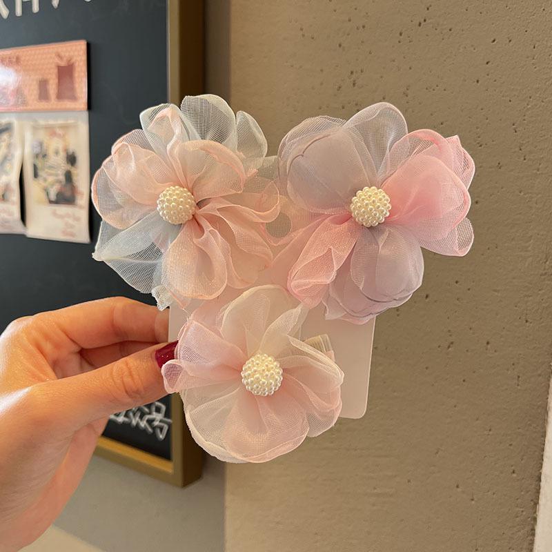 

Spring-Summer Mesh Floral Hair Clip for Girls – Cute Camellia Princess Accessory