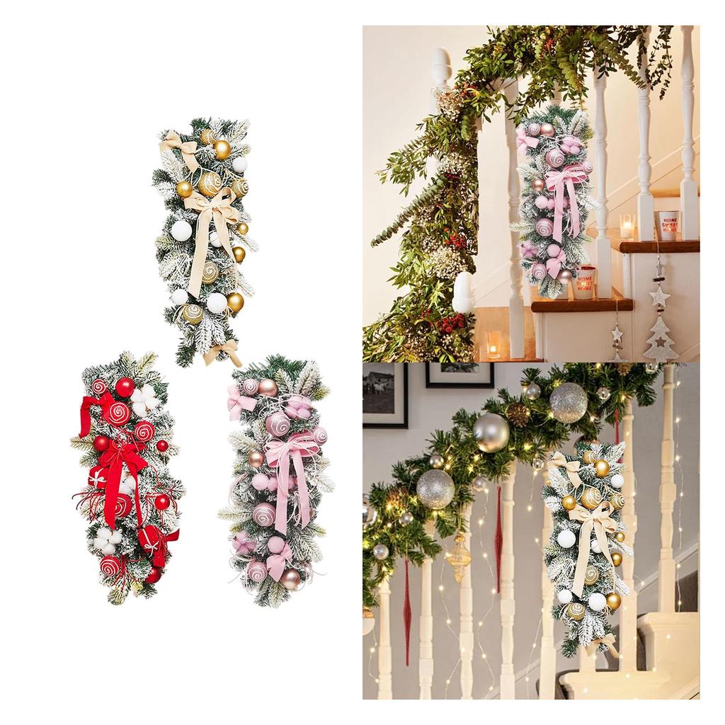 Lighted Christmas Wreath Teardrop Swag Artificial Garland Indoor Outdoor Holiday Decor for Home