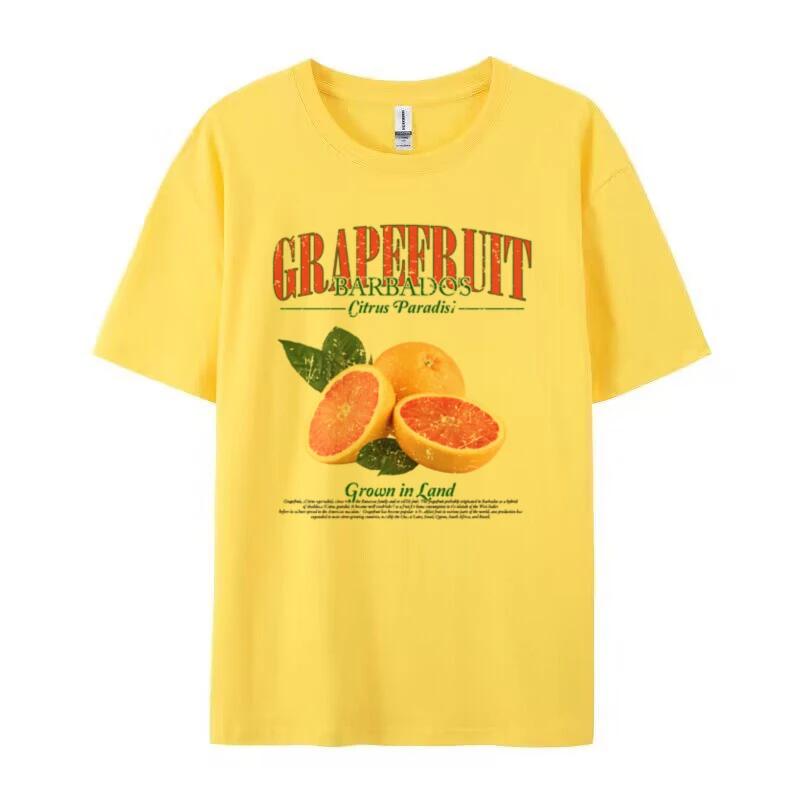 Βίντατζ Γραφικά T-shirts Γκρέιπφρουτ Oversized Cottagecore Αισθητική T-Shirt Χαριτωμένο T-Shirt με Φρούτα Εσπεριδοειδών Γυναικεία Καλοκαιρινά Ρετρό Μόδας Μπλούζες