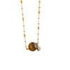 New In Round Beads Tiger Eye Stone Bubble Sparkling Diamonds Necklace Retro Sweater Chain Collar Chain Trendy Party Jewelry Gift