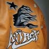 Avirex x Hellstar Men’s Leather Jacket: Trendy American Hip Hop Style Outerwear.