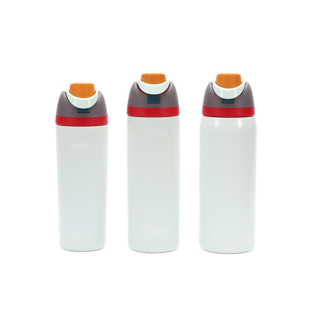 Double-Drink Lid Stainless Steel Insulated Sports Cup with Straw, Large Capacity, Flip-Top, Carry Rope