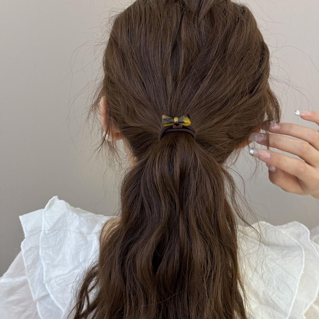 Prosta gumka do włosów z kwasu octowego, Elegancka trójwymiarowa gumka do włosów z kokardą, Wysokoelastyczna dziewczęca gumka do włosów i gumka