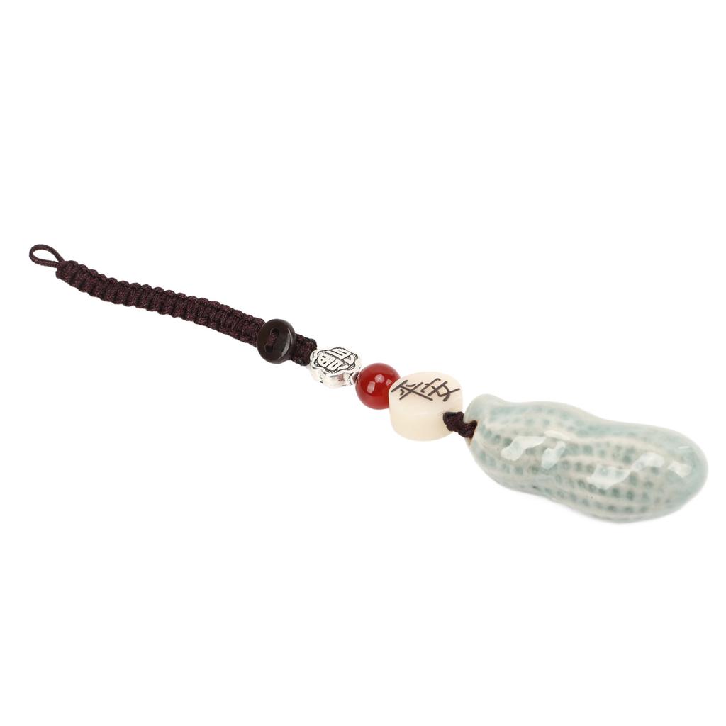 Erdnuss Schlüsselanhänger Porzellanperlen DIY Attraktiv Dekorativ Praktisch Niedlicher Stil Hängeanhänger für