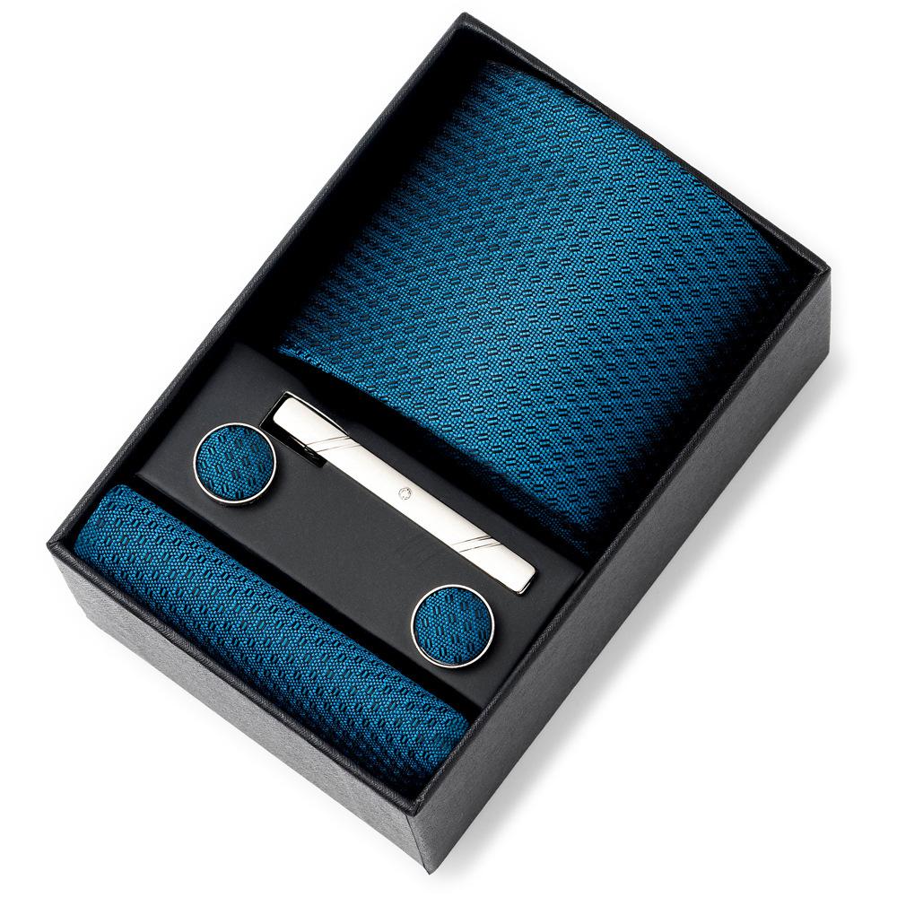 Men'S Tie Net Color Striped Jacquard Yarn Business Professional Tie Set Men'S Gift Box