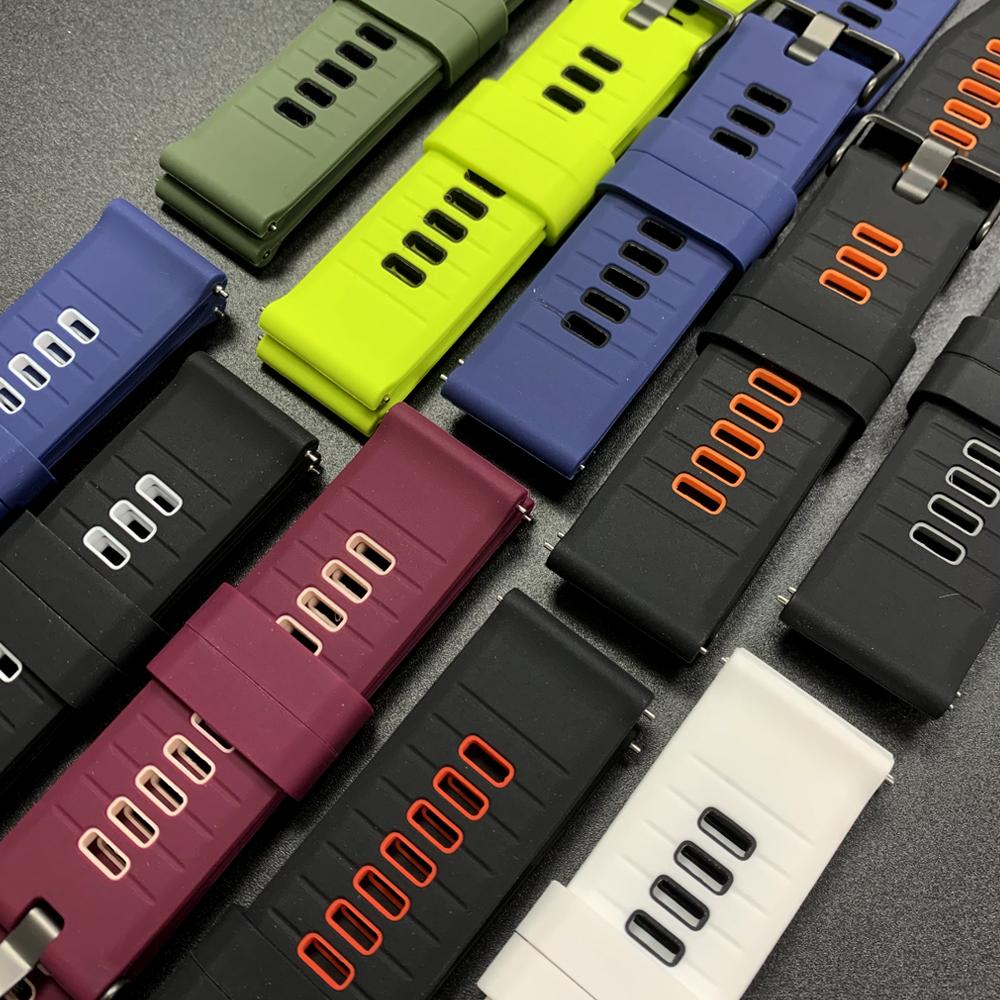 22mm Silicone Strap For Xiaomi Watch S4 Sport S1 S2 S3 Color 2 Mi Watch Bracelet For AMAZFIT BALANCE 2/BIP 6 Replace Wrist Bands