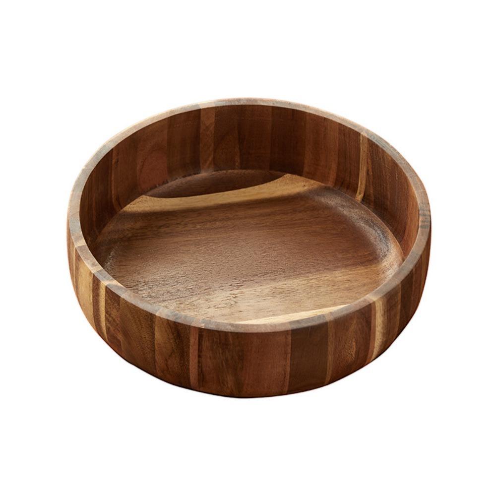 Scald-resistant Acacia Wooden Bowl Vintage Snack Bowl High-end Salad Bowl Rice S