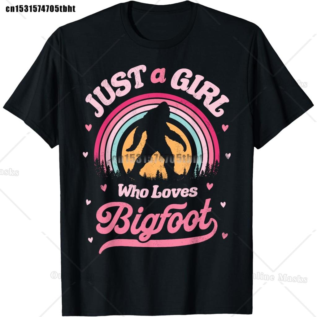 Bigfoot Just A Girl Who Loves Sasquatch Funny Retro Vintage TShirt