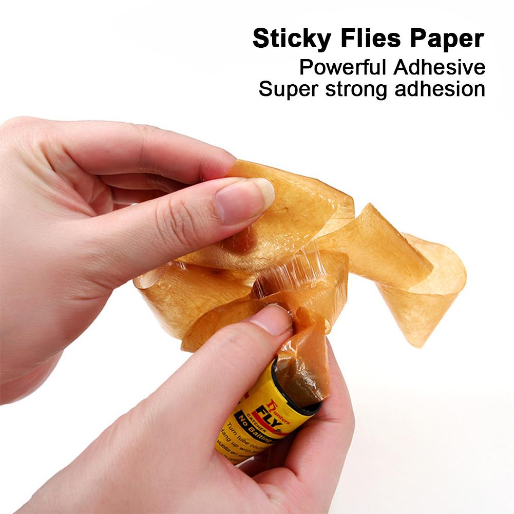 4-40Rolls Fly Sticky Paper Strong Glue Strip Flying Insect Bug Mosquitos Catcher Double Sided Flying Insect Catching Pest Contro