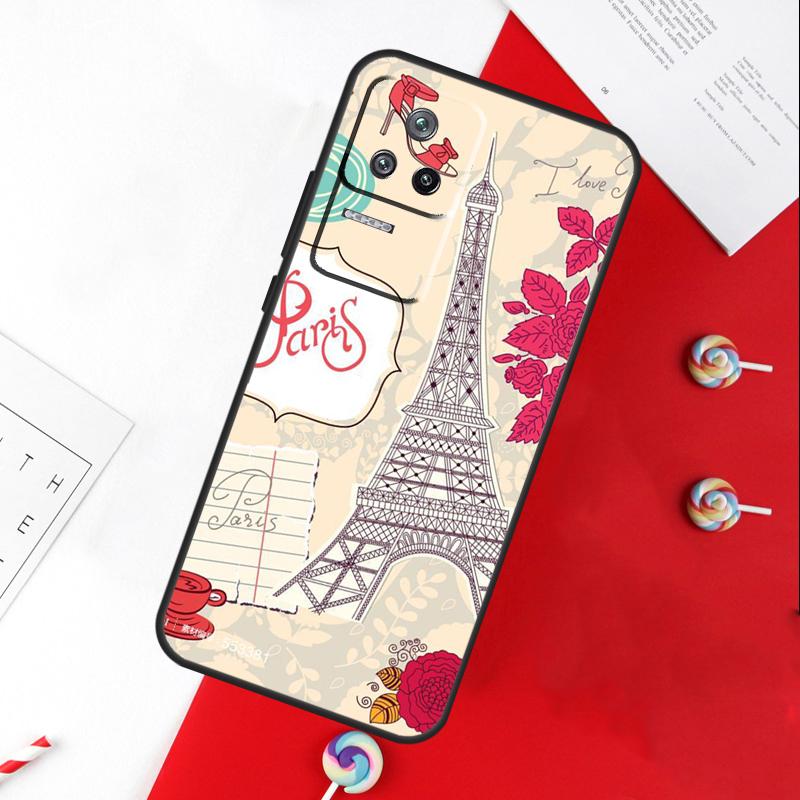 Love Paris Eiffel Tower France Cover For Xiaomi 15 Ultra 13 14 11T 12T 13T 14T Pro POCO X7 Pro X3 X5 X6 M6 F5 F6 Pro Case