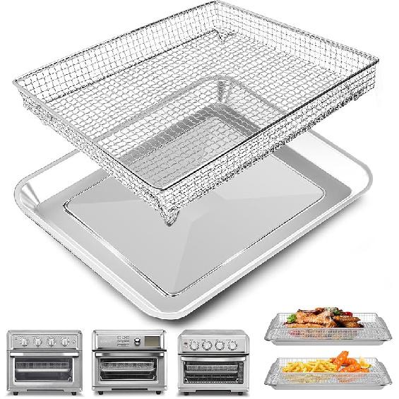 Запасная корзина-поддон для аэрофритюрницы Cuisinart TOA-60 TOA-65 TOA-70, тостера, аэрофритюрницы, конвекционной печи, 12,4 * 11   Металлическая сетчатая корзина для аэрофритюрницы 1