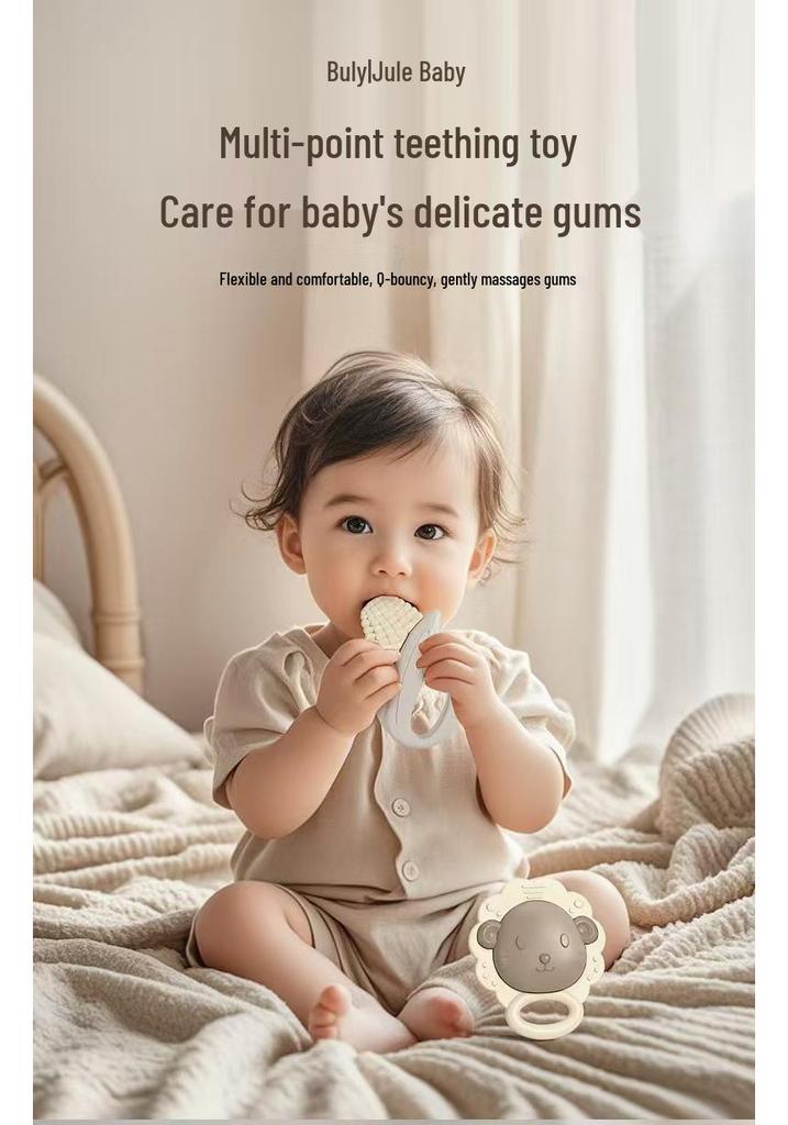 Newborn Gift Set: Hand Rattle, Teether, Pacifying Toy & Collapsible Baby Toy (0-1 Year)