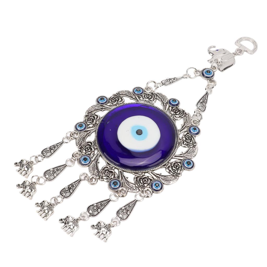 Blue Eye Wall Hanging Ornament Unique Pendant Hollow Flowers Turkish Lucky Wall Ornament for Home