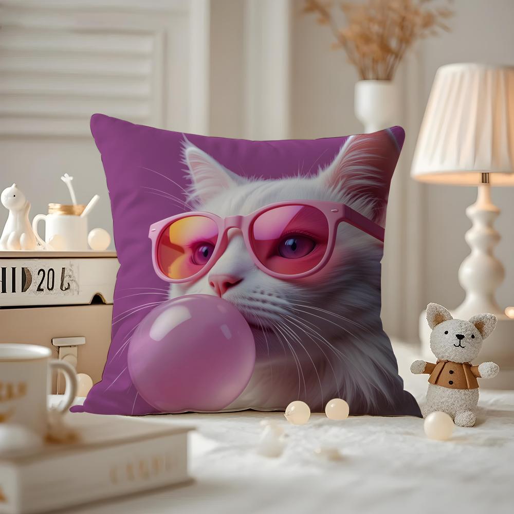 Vibrant Animal Bubble Fashion Tiger Cushion Cover Antidustmite Pillowcase Invisible Zipper Silky Short Plush Sofa Cushion Cover