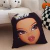 Stylish American Fashion Doll BBratz Cushion Cover Throw Pillow Cover Hidden Button Durable Polyester Chair Cushion