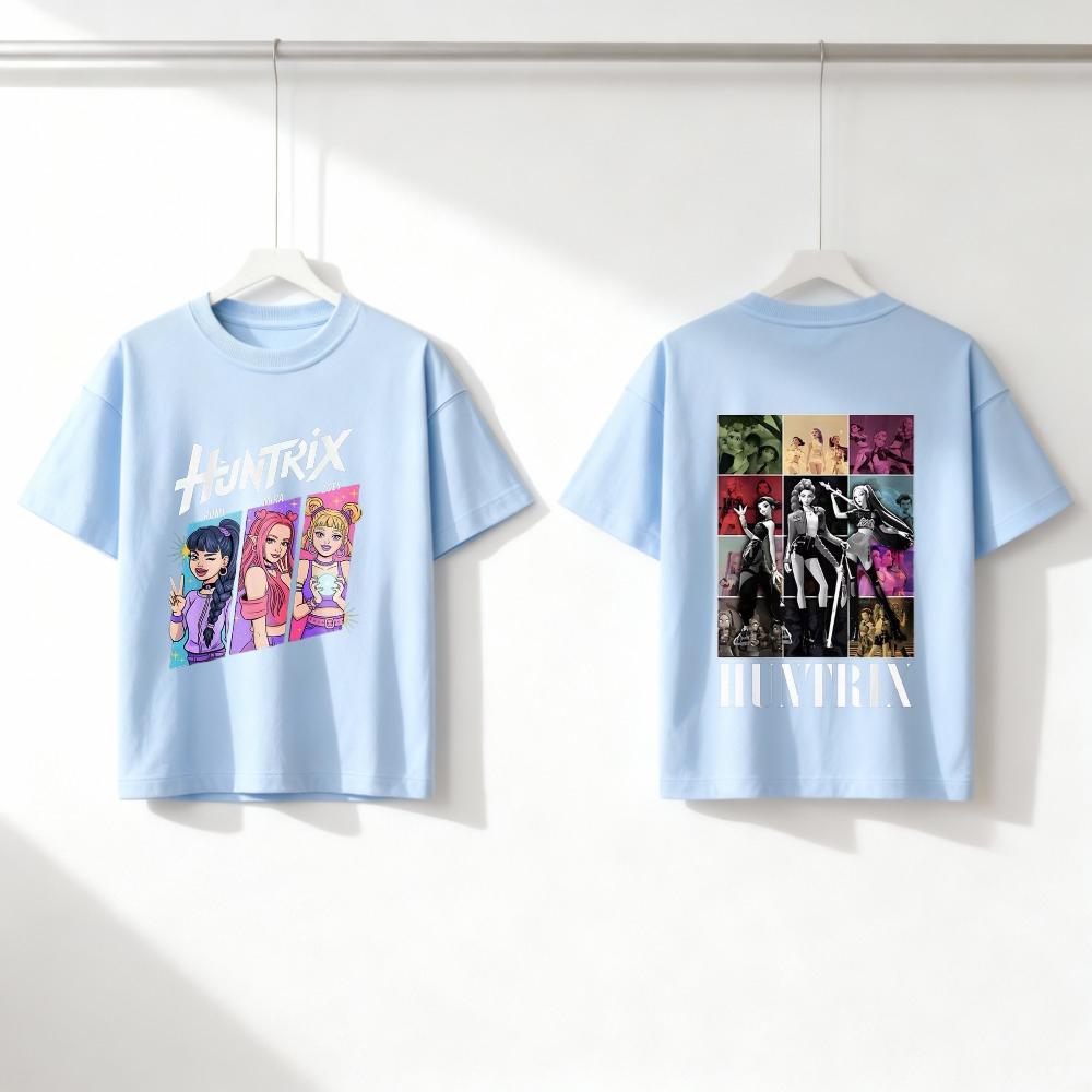 Children Wear Popular Huntrix Hunter Kid Short Sleeve T-Shirt Pattern Casual Sporty Tees Costume
