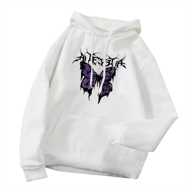Women's Fashion Casual Printed Hooded Sweatshirt Long Sleeve Tops