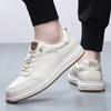 First layer cowhide white shoes new men's business casual leather shoes men's youth versatile British breathable board shoes tide