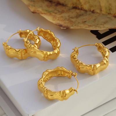 Chinese Retro Bamboo Smooth Earrings Personalized Ear Buckles Earrings Earrings Women