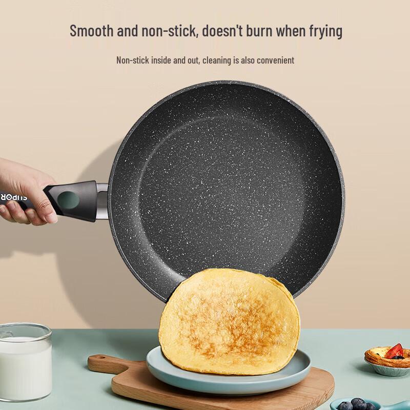 Supor 28cm Non-stick Maifan Stone Flat-bottom Frying Pan