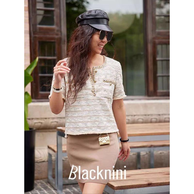 Blacknini Yin Huafu/French Style Lazy Leisure Knit Vest Dress
