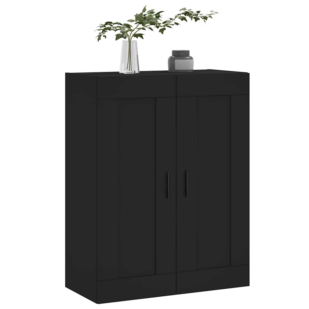 Vidaxl Szafka Wisząca, Czarna, 69,5X34X90 Cm, Materiał Drewnopochodny