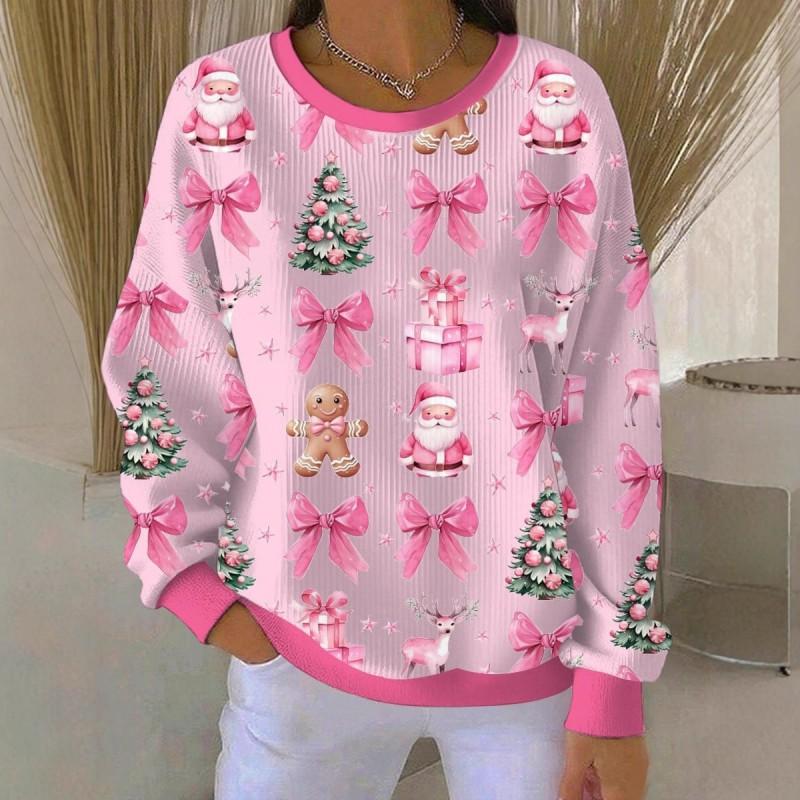Christmas 3D Print Pullover Hoodie Womens Streetwear Loose Fit