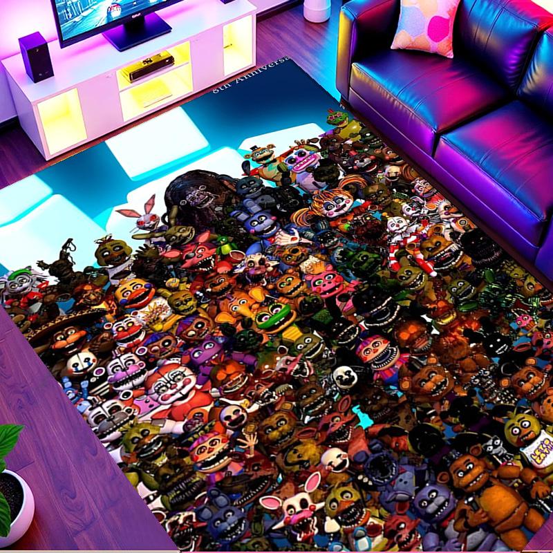 Five Nights at Freddy's Druckteppich, Waschbarer Bodenteppich, Für Eingangsbereich Schlafsaal Waschküche Büro Arbeitszimmer, Heimdekoration Geburtstag Weihnachtsgeschenk