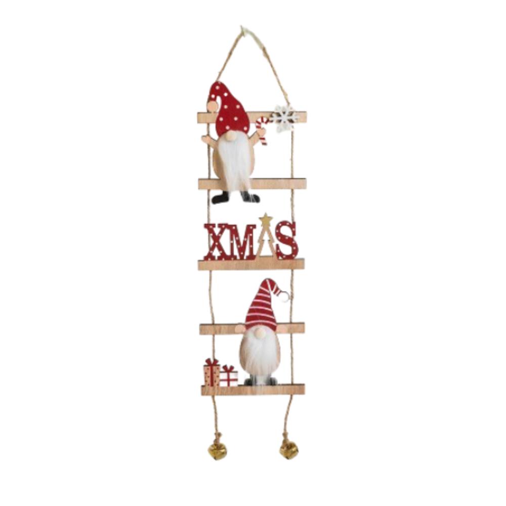 Cartoon Climbing Ladder Santa Claus Pendants with Bells Merry Christmas Decor Hotel Office Decor