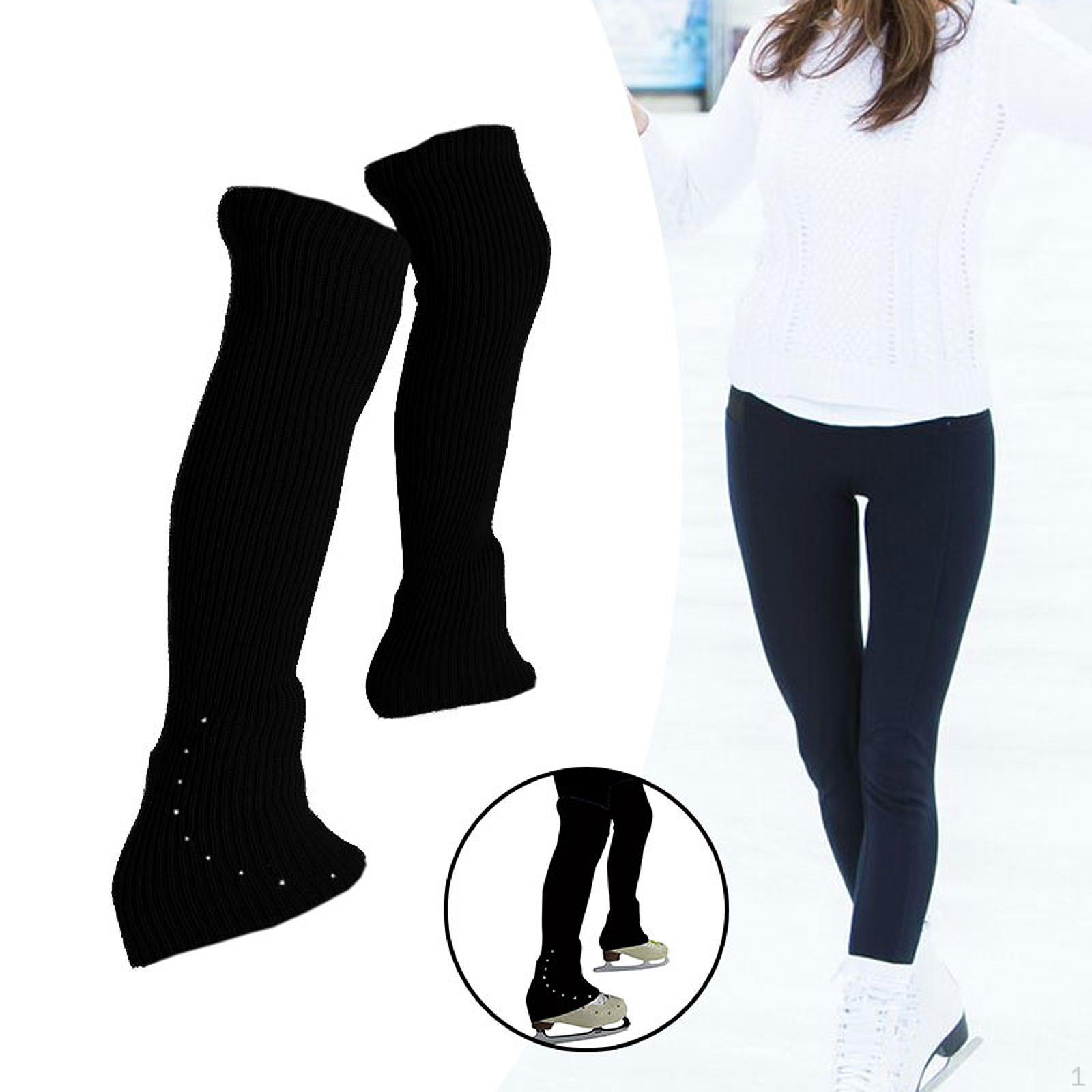 

Гетры для фигурного катания, высокие носки без стопы, мягкие, легкие, модные, декорированные, вязаные, длинные розовый