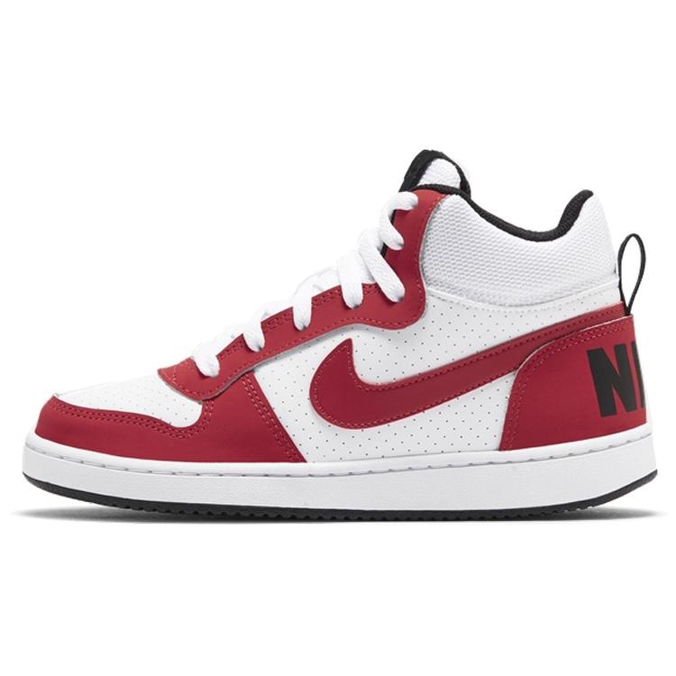 (GS) Nike Court Borough Mid White Red Kids 839977-103 EU 38.5