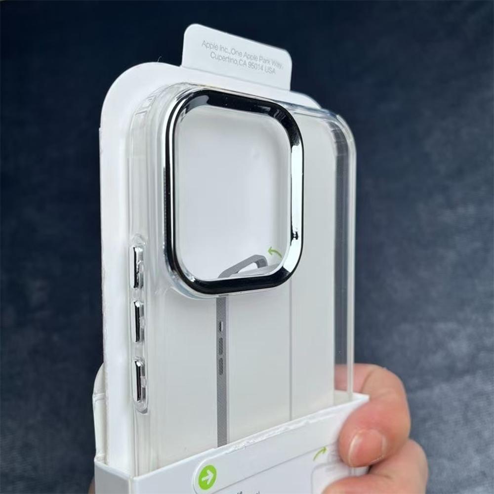 Mobile App Widgets Handyhülle Für iPhone17 air 16 15 14 13 12 11 Pro Max Plus Chrom-Knopf Kamera-Ring Transparente Hülle