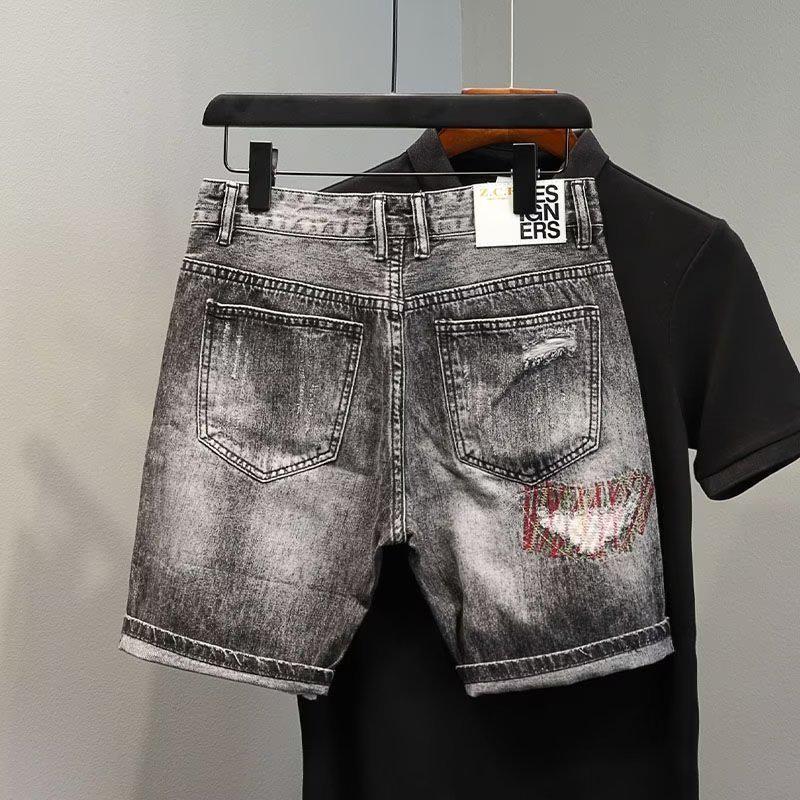 Pánské trendy džínové ležérní volné letní šortky