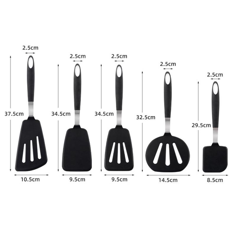 Frying Shovel Leaking Shovel Cooking Utensils Stainless Steel Silicone Kitchenware Fried Fish Steak Spatula Cooking Tool