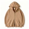 Womens Same Style Zip-Up Hoodie Casual Sport Sweatshirt Solid Color Loose Fit Teens