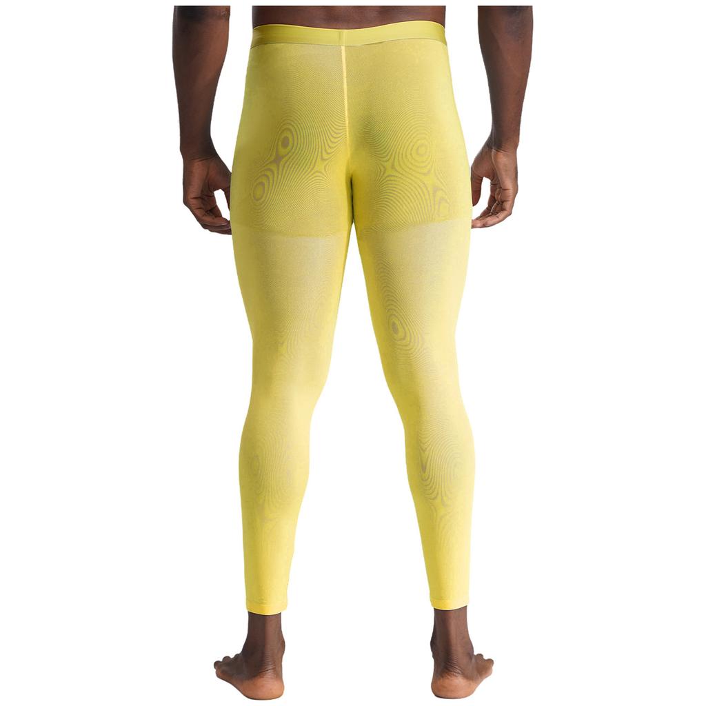 Mens Silky Yoga Fitness Leggings Elastic Waistband Bulge Pouch Seamless Tights Pants