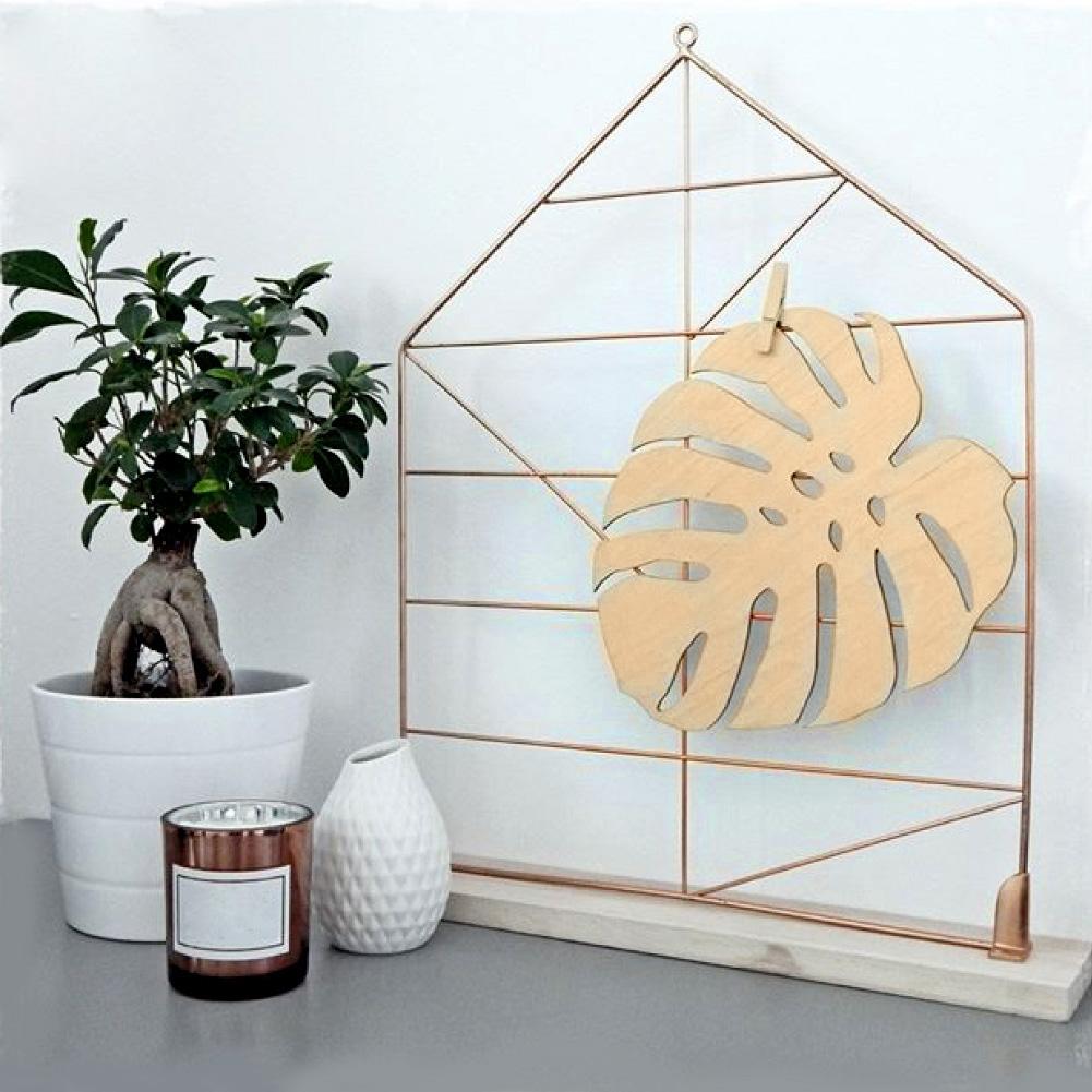 1 pcs Nordic Wooden Monstera Leaf Wall Ornament Kids Room Bedroom Home Decoration For Home Office Cafe Desktop Decoration