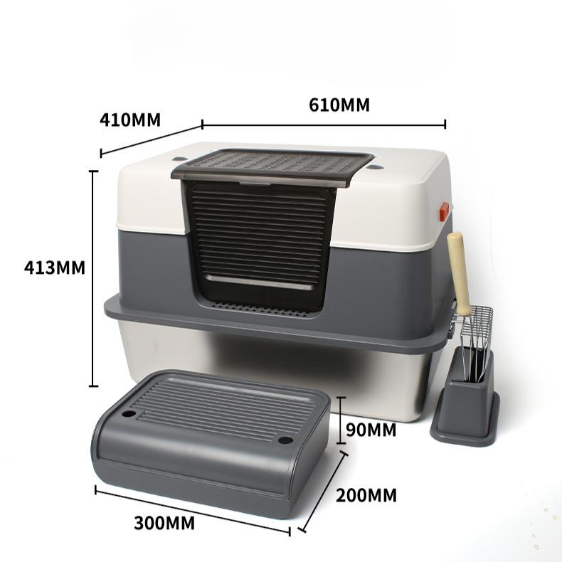 

Туалет для кошек из нержавеющей стали, легко чистится, полностью закрытый, большой, устойчив к коррозии, брызгам, товары для животных