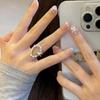 Shiny Star Oval Women's Open Adjustable Ring - Exaggerated Fashionable Versatile Index Finger Ring