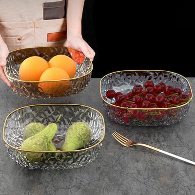 Obstteller, durchscheinend, Rautenstruktur, leichter Luxus, Obstteller mit großer Kapazität, vielseitiger, eleganter Organizer für die Arbeitsplatte