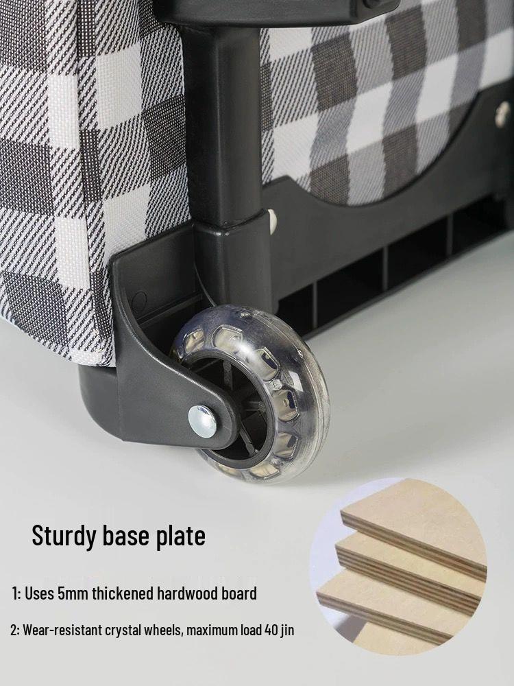 Foldable Portable Shopping Cart with Wheels