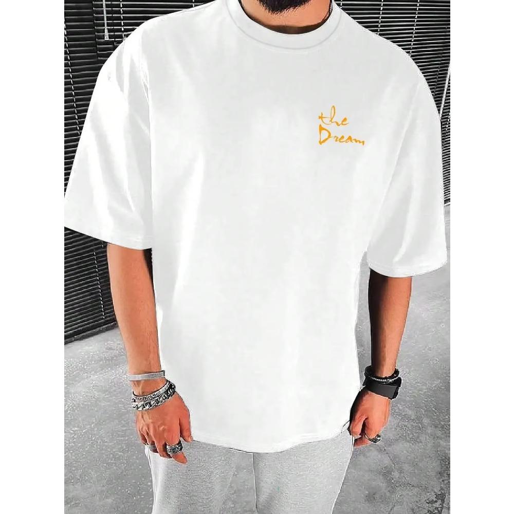 Don'T Dream Your Life Live Your Dream Men Clothes Fashion Summer T-Shirts Streetwear 100% Cotton Loose Tops Breathable Tee