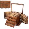 High-End Vintage Solid Wood Multi-layer Jewelry Box with Lock - Large Capacity for Necklace & Ring Storage