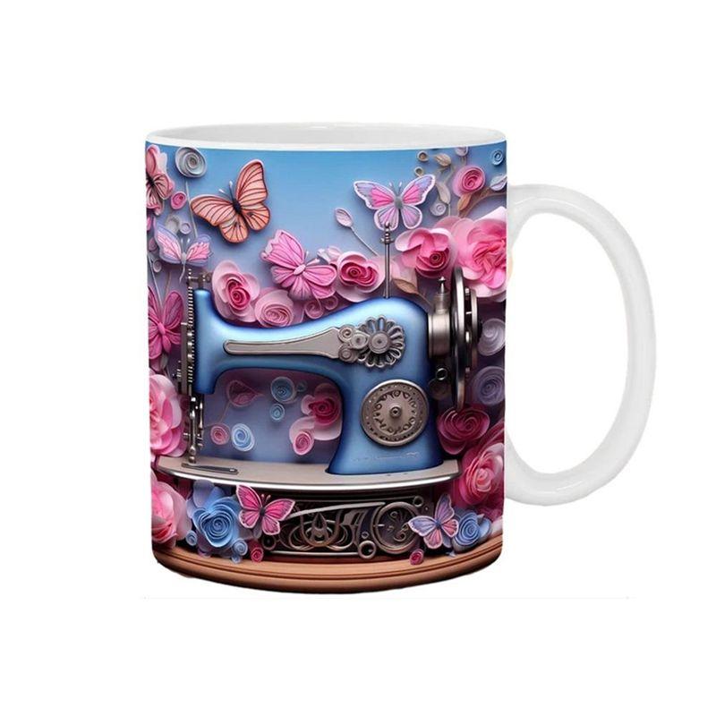 

AEE4-3D Sewing Machine Painted Mug Coffee Mug Creative Tea Milk Mugs Water Cup Birthday Christmas Gifts For Sewing Lover