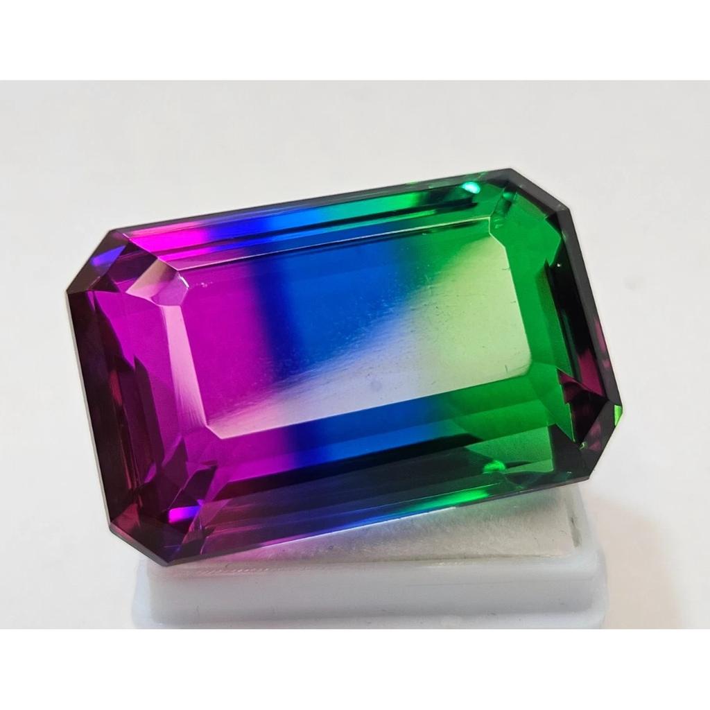 Beautiful Bi-Color Ametrine Natural Emerald Cut 80-81 Ct Certified Gemstone