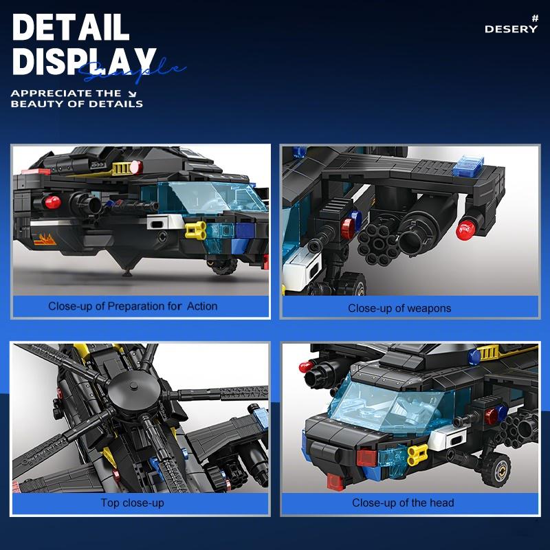 Militärflugzeug Bausteine Stadt Serie Z20 Spezial Kampfhubschrauber Modell Lernspielzeug für Jungen Geburtstagsgeschenk Kinder