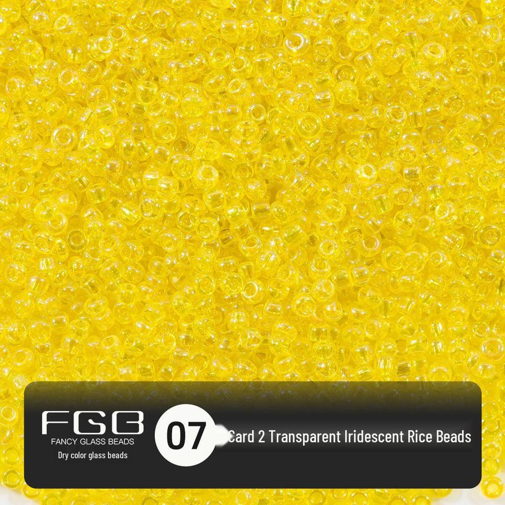 FGB Transparente Irisierende 2mm Runde Glasperlen für DIY Schmuck
