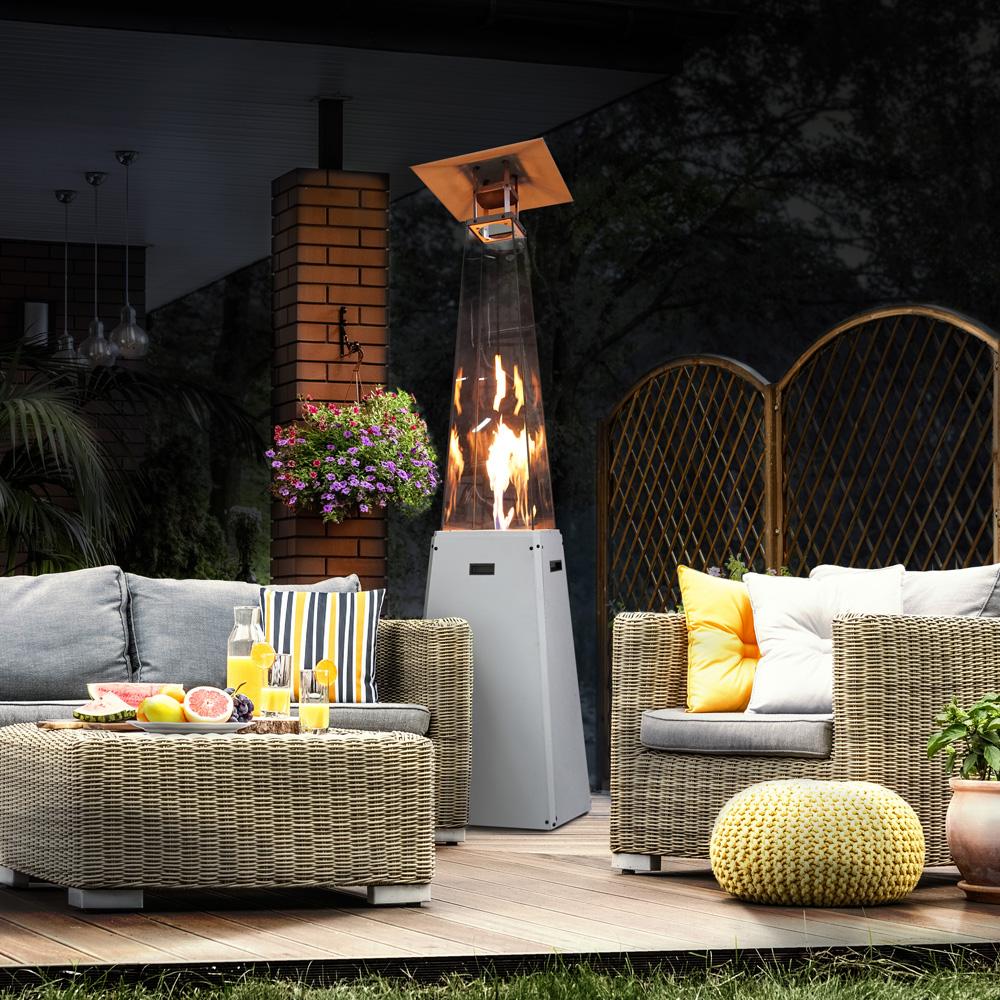 Outdoor Gas Heater Umbrella BS Steel 12 kW Set