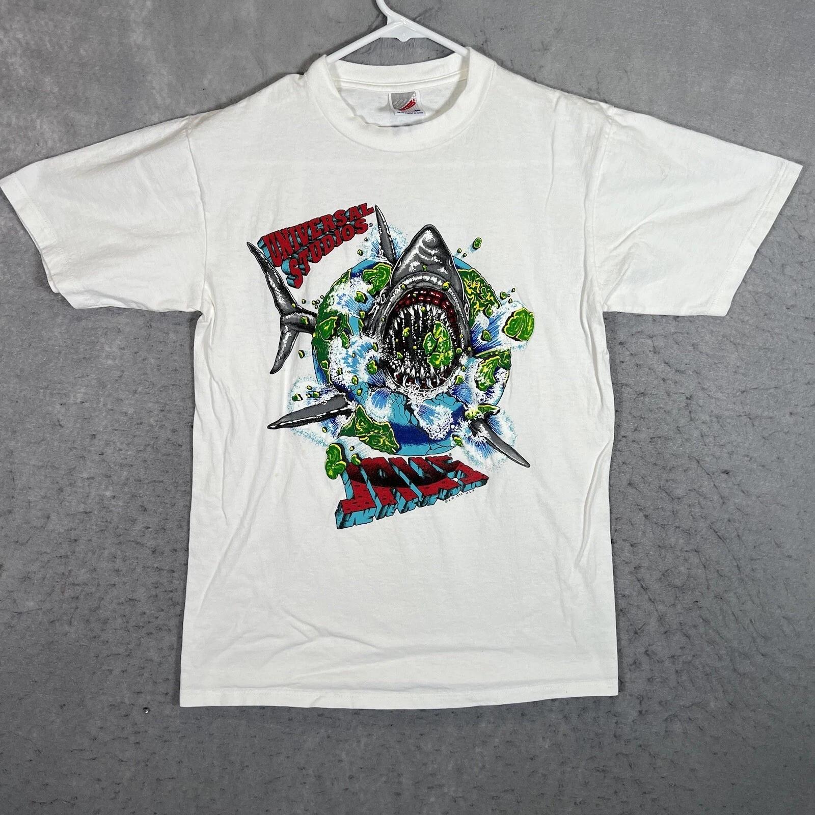 A1 Vintage 1993 Universale Studios Jaws T Shirt Adult Medium White USA Made Mens 3XL